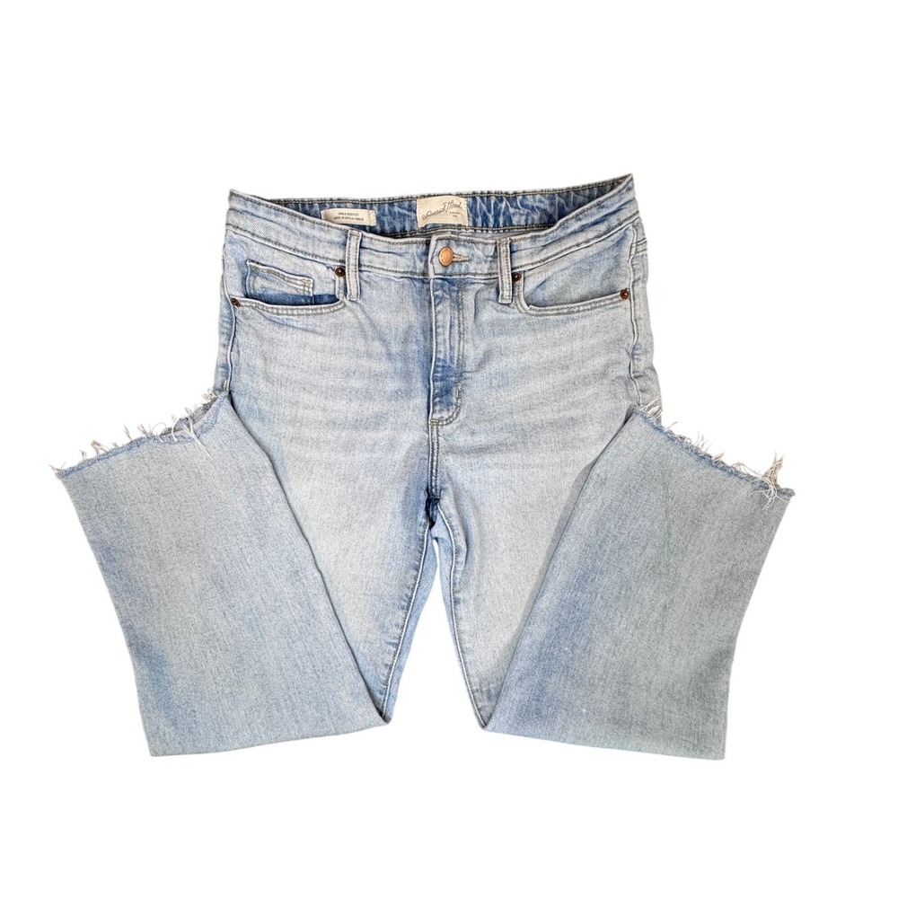 Universal Thread Womens Light Wash Ankle Bootcut Jeans Raw Hem Size 10/30R